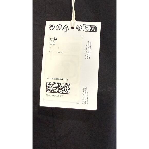 NWT Atelier & Other Stories Women's Black Trench Coat Size 6 Asymmetrical Zip - Picture 6 of 7